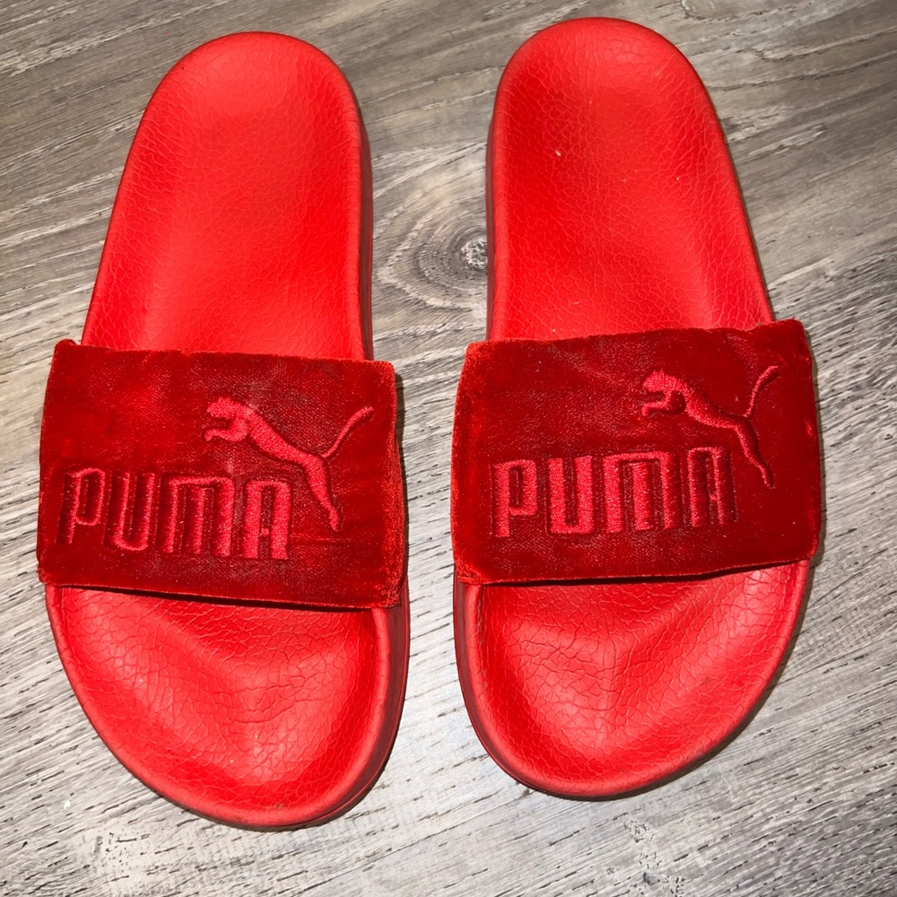 Red Puma Fenty Slides